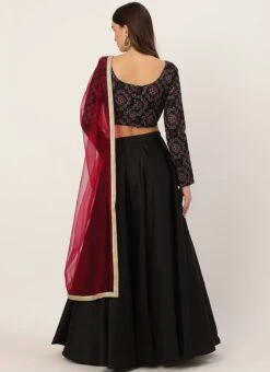 Digital Printed Red N Black Lehenga Party Wear -C Bazaar Shop Digital Printed Red N Black Lehenga GHBS02201269 b