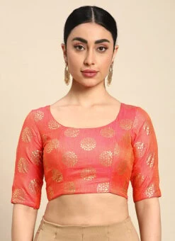 Dull Pink Art Silk Blouse Festive Wear 10 Dull Pink Art Silk Blouse Festive Wear -C Bazaar Shop Dull Pink Art Silk Blouse BLBS02303799 u