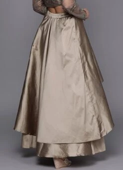 Dusty Gold Taffeta Skirt Festive Wear -C Bazaar Shop Dusty Gold Taffeta Skirt WBBS02307549 b