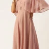 Dusty Pink Georgette Embroidered Dress Festive Wear