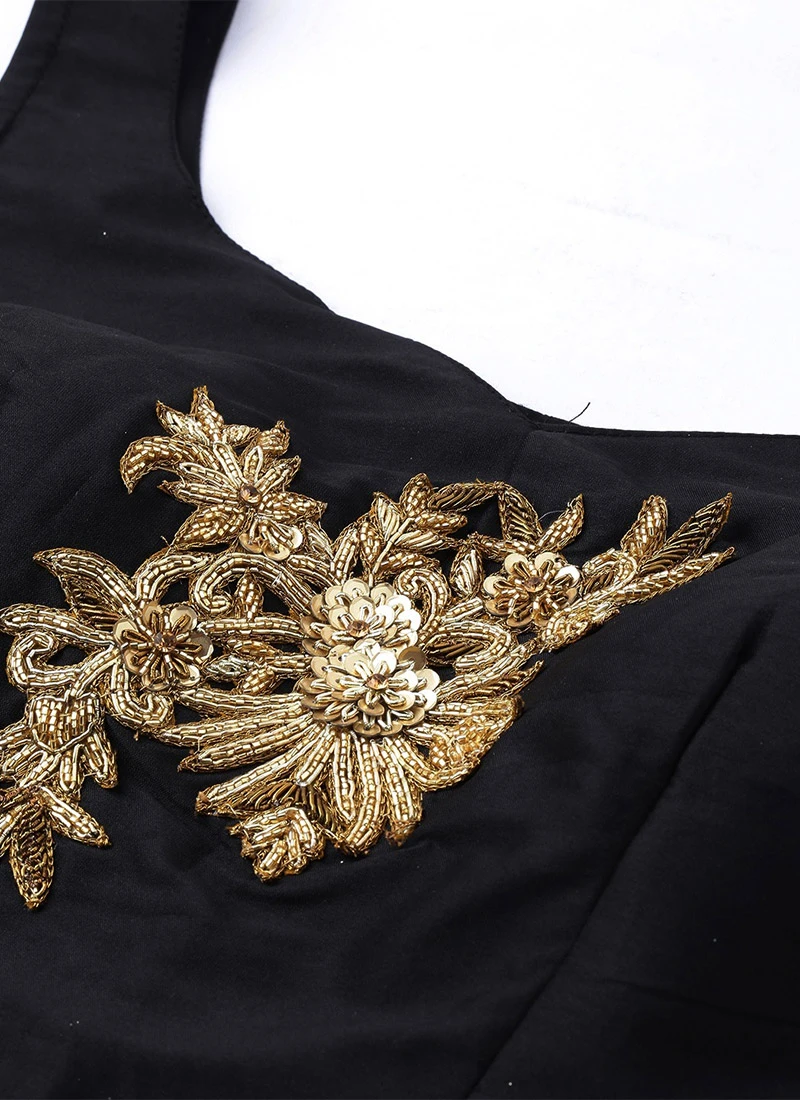 Embroidered Crop Top N Palazzo Bottom With Jacket Festive Wear 6 Embroidered Crop Top N Palazzo Bottom With Jacket Festive Wear - Image 6