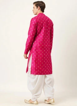 Embroidered Pink N White Dhoti Set Festive Wear -C Bazaar Shop Embroidered Pink N White Dhoti Set KPBS02007410 b