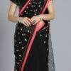 Ethnovog Black Half N Half Sari Party Wear