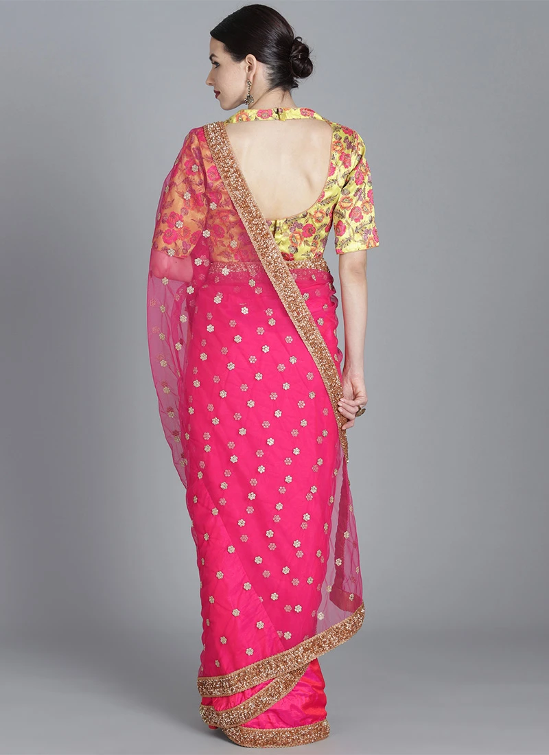 Ethnovog Embroidered Half N Half Sari Party Wear 4 Ethnovog Embroidered Half N Half Sari Party Wear - Image 4