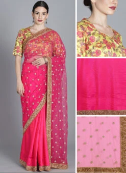 Ethnovog Embroidered Half N Half Sari Party Wear 6 Ethnovog Embroidered Half N Half Sari Party Wear -C Bazaar Shop EthnoVogue Customised Embroidered Half N Half Sari SABS01812215 gl