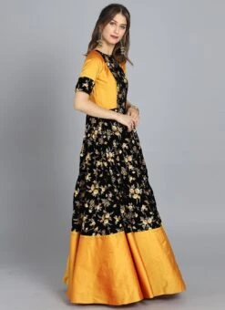 Ethnovog Multicolored Embroidered Gown Party Wear