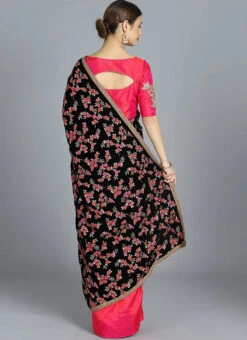 Ethnovog Velvet Half N Half Saree Festive Wear -C Bazaar Shop EthnoVogue Customised Velvet Half N Half Saree SABS01810628 b