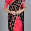 Ethnovog Velvet Half N Half Saree Festive Wear