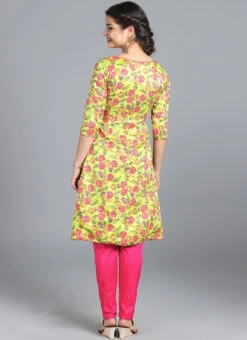 Ethnovog Green Straight Pant Suit Party Wear -C Bazaar Shop Ethnovogue Customised Green Straight Pant Suit IWBS01812227 b