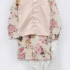 Floral Print Kurta With Peach Jacket And Pant
