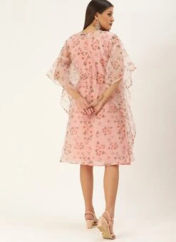 Floral Printed Organza Kaftan Dress After Six Wear Party Wear -C Bazaar Shop Floral Printed Organza Kaftan Dress DRBS02110875 b