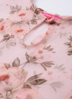 Floral Printed Organza Kaftan Dress After Six Wear Party Wear -C Bazaar Shop Floral Printed Organza Kaftan Dress DRBS02110875 rrc1