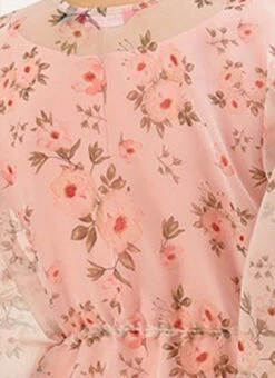 Floral Printed Organza Kaftan Dress After Six Wear Party Wear -C Bazaar Shop Floral Printed Organza Kaftan Dress DRBS02110875 rrc3