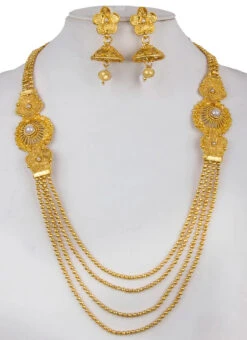 Gold Kundan Necklace Set Party Wear -C Bazaar Shop Gold Kundan Necklace Set JYNSMPF9388 b