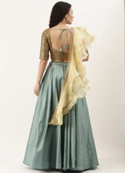 Gold Sequins Lehenga Choli Set Party Wear 11 Gold Sequins Lehenga Choli Set Party Wear -C Bazaar Shop Gold Sequins Lehenga Choli Set GHBS02001272 b