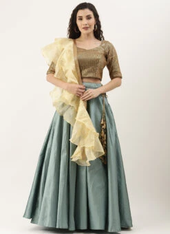 Gold Sequins Lehenga Choli Set Party Wear 10 Gold Sequins Lehenga Choli Set Party Wear -C Bazaar Shop Gold Sequins Lehenga Choli Set GHBS02001272 u