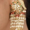 Gold Color Alloy Kundan And Polki Work Danglers Party Wear