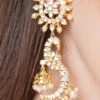Gold Color Alloy Kundan And Polki Work Studs Party Wear