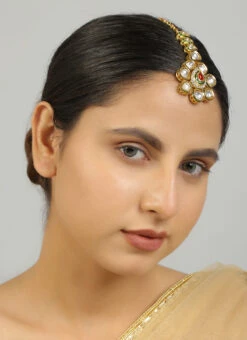 Golden Alloy Mangtikka Party Wear -C Bazaar Shop Golden Alloy Mangtikka HEJDFEMKD027 b