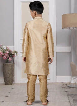 Golden Art Silk Embroidered Kurta Pyjama Party Wear 5 Golden Art Silk Embroidered Kurta Pyjama Party Wear -C Bazaar Shop Golden Art Silk Embroidered Kurta Pyjama KDMRG13034 b