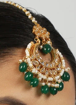 Green Alloy Mangtikka Party Wear