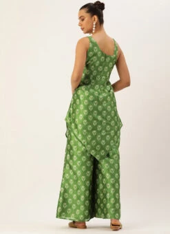 Bottom From Green Art Silk Digital Printed Co Ords Set After Six Wear -C Bazaar Shop Green Art Silk Digital Printed Co Ords Set IWBS02210899 b