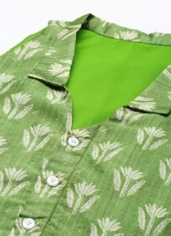 Top From Green Art Silk Digital Printed Top N Pant Suit After Six Wear -C Bazaar Shop Green Art Silk Digital Printed Top N Pant Suit SLBS02210951 rrc1 2