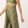 Green Art Silk Jumpsuit Festive Wear