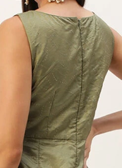 Green Art Silk Jumpsuit Festive Wear -C Bazaar Shop Green Art Silk Jumpsuit DRBS02301983 rrc2