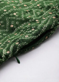 Green Bandhani Printed Rayon Strap Neck Dress Festive Wear -C Bazaar Shop Green Bandhani Printed Rayon Strap Neck Dress DRBS02303756 rrc3