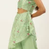 Green Chanderi Embroidered Jumpsuit Festive Wear Party Wear