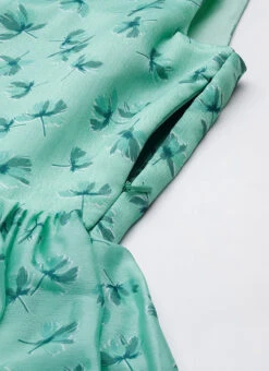 Green Chinon Digital Printed Layered Gown Party Wear -C Bazaar Shop Green Chinon Digital Printed Layered Gown IWBS02307659 rrc3