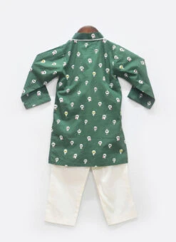 Green Cotton Printed Kurta Pyjama -C Bazaar Shop Green Cotton Printed Kurta Pyjama KDBDFK2123 b