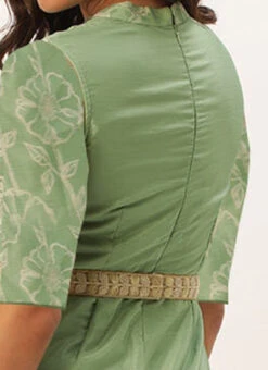 Green Digital Print Chinon Jumpsuit Festive Wear -C Bazaar Shop Green Digital Print Chinon Jumpsuit DRBS02309152 rrc2