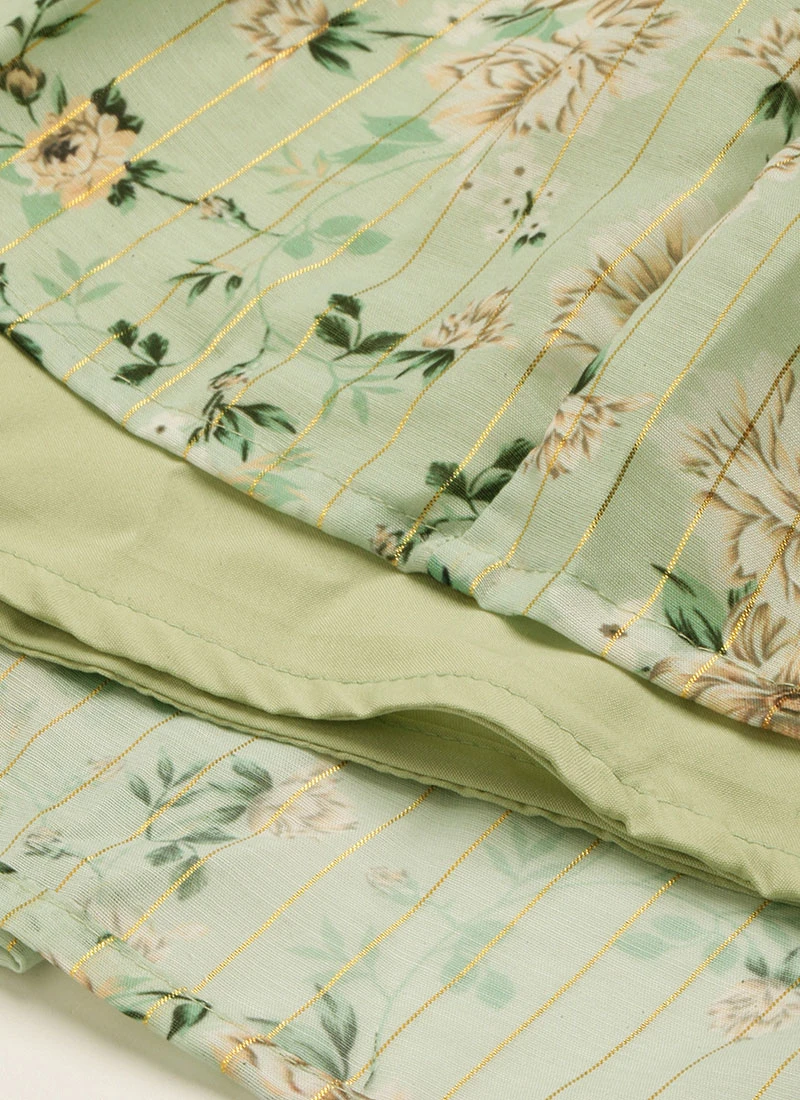 Green Digital Printed Dress Festive Wear 7 Green Digital Printed Dress Festive Wear - Image 7