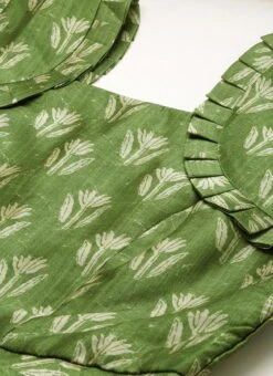 Green Digital Printed Maxi Dress Festive Wear -C Bazaar Shop Green Digital Printed Maxi Dress DRBS02212566 rrc1