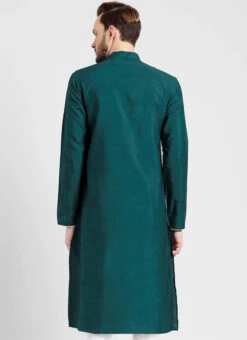 Green Dupion Silk Soild Plain Kurta -C Bazaar Shop Green Dupion Silk Soild Plain Kurta KUDMF968SG b