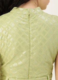 Green Embroidered Collar Neck Jumpsuit Festive Wear -C Bazaar Shop Green Embroidered Collar Neck Jumpsuit DRBS02104281 rrc2