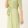 Green Embroidered Collar Neck Jumpsuit Party Wear