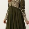 Bottom From Green Embroidered Georgette Anarkali Suit After Six Wear