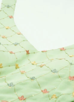 Green Embroidered Georgette Maxi Dress Festive Wear -C Bazaar Shop Green Embroidered Georgette Maxi Dress DRBS02207318 rrc1