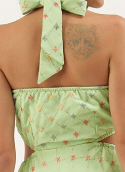 Green Embroidered Georgette Maxi Dress Festive Wear -C Bazaar Shop Green Embroidered Georgette Maxi Dress DRBS02207318 rrc2