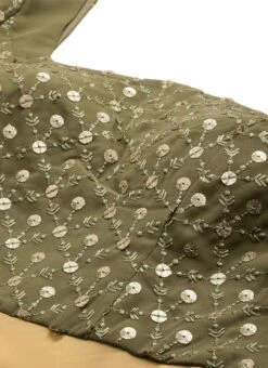 Green Embroidered N Beige Floor Length Gown Festive Wear -C Bazaar Shop Green Embroidered N Beige Floor Length Gown IWBS02111104 rrc1