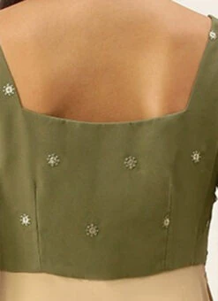 Green Embroidered N Beige Floor Length Gown Festive Wear -C Bazaar Shop Green Embroidered N Beige Floor Length Gown IWBS02111104 rrc2