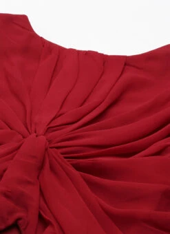 Green Embroidered N Maroon Twisted Bodice Dress Festive Wear -C Bazaar Shop Green Embroidered N Maroon Twisted Bodice Dress DRBS02206212 rrc1