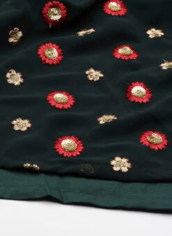 Green Embroidered N Maroon Twisted Bodice Dress Festive Wear -C Bazaar Shop Green Embroidered N Maroon Twisted Bodice Dress DRBS02206212 rrc4