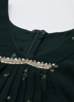 Top From Green Embroidered Salwar Set After Six Wear -C Bazaar Shop Green Embroidered Salwar Set SLBS02211095 rrc1