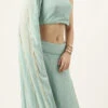 Skirt From Green Georgette Embroidered Crop Top N Skirt Set After Six Wear