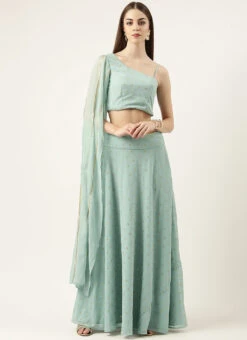 Skirt From Green Georgette Embroidered Crop Top N Skirt Set After Six Wear 10 Skirt From Green Georgette Embroidered Crop Top N Skirt Set After Six Wear -C Bazaar Shop Green Georgette Embroidered Crop Top N Skirt Set IWBS02302445 u