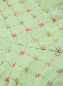 Green Georgette Embroidered Dress Party Wear -C Bazaar Shop Green Georgette Embroidered Dress DRBS02209667 rrc1